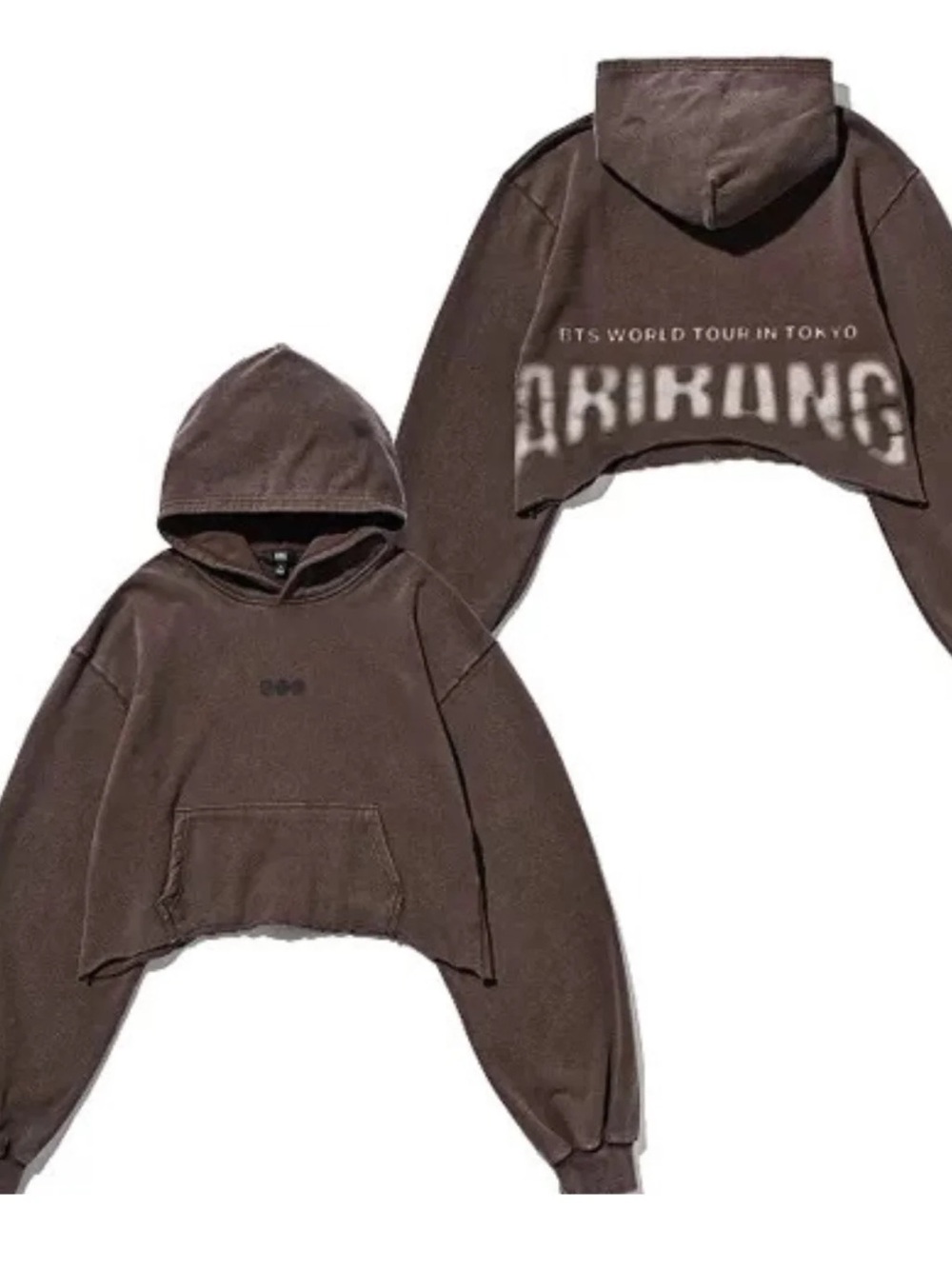 Arirang Tokyo cropped brown hoodie. Official